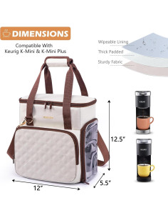 Bolsa de Viaje BAGSPRITE para Cafetera Keurig K-Mini - Marfil 2