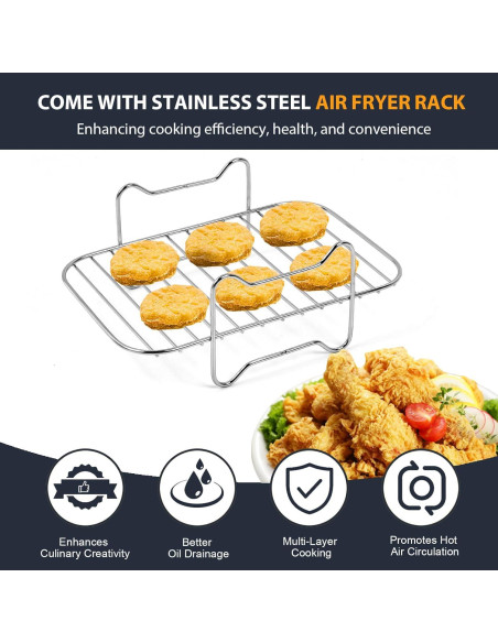 Accesorios Freidora de Aire Ninja HELLO.HELEN 8-10QT Completo