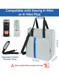Bolsa de viaje para cafetera Keurig K-Mini Plus gris 2