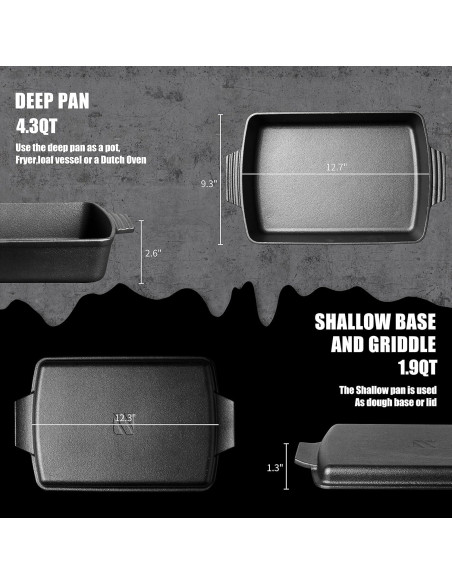 Horno Holandés de Hierro Fundido Northriver 6QT Pre-Sazonado