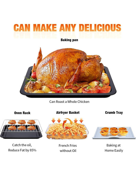 Freidora de Aire Geek Chef 16QT Horno Eléctrico Multifuncional