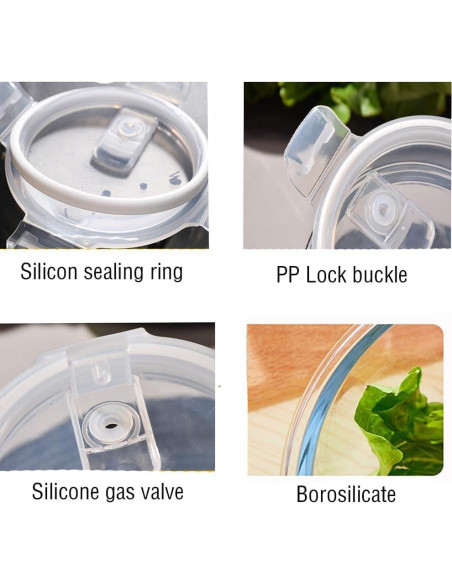 Contenedor de Almacenamiento de Alimentos de Vidrio 0.68L - H.JSS WDJS