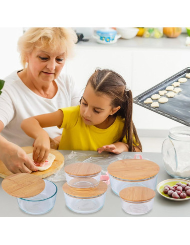Tapa de Madera Reemplazo CTTZCKJ para Bowl Pyrex 4 Tazas