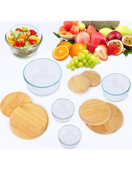 Tapa de Madera Reemplazo CTTZCKJ para Bowl Pyrex 4 Tazas