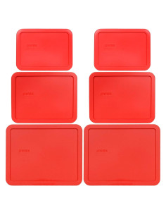 Juego de Tapas de Repuesto Pyrex Rojas 11, 6 y 3 Tazas