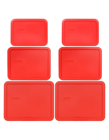 Juego de Tapas de Repuesto Pyrex Rojas 11, 6 y 3 Tazas