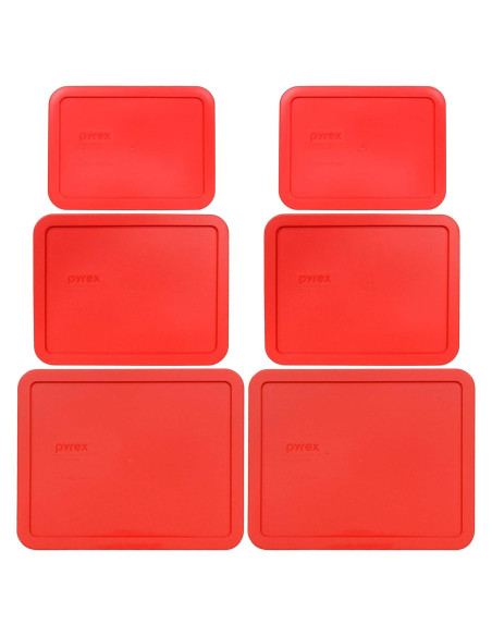 Juego de Tapas de Repuesto Pyrex Rojas 11, 6 y 3 Tazas