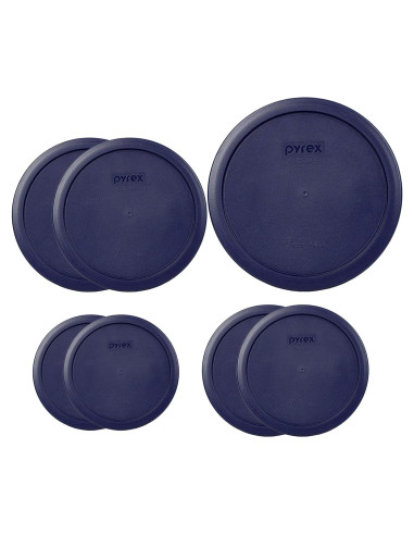 Conjunto de Tapas de Plástico Pyrex Azul 7 Piezas