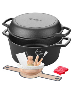 Olla de hierro fundido 2 en 1 EDGING CASTING 5 QT con tapa