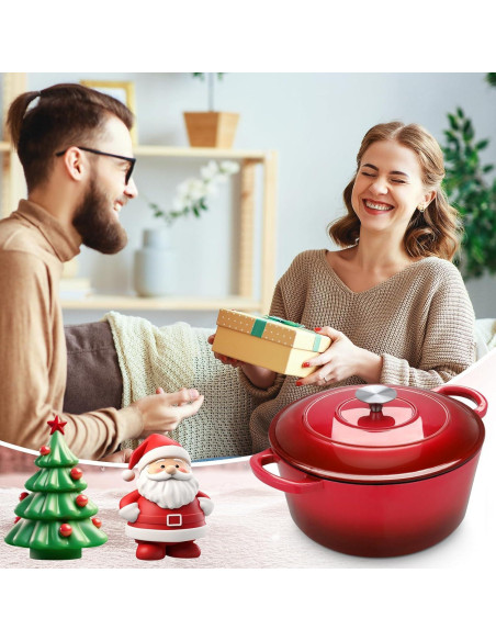 Olla de Hierro Fundido Enameled LIFERUN 6 Qt Roja Apta Horno Olla de Hierro Fundido Enameled LIFERUN 6 Qt Roja Apta Horno