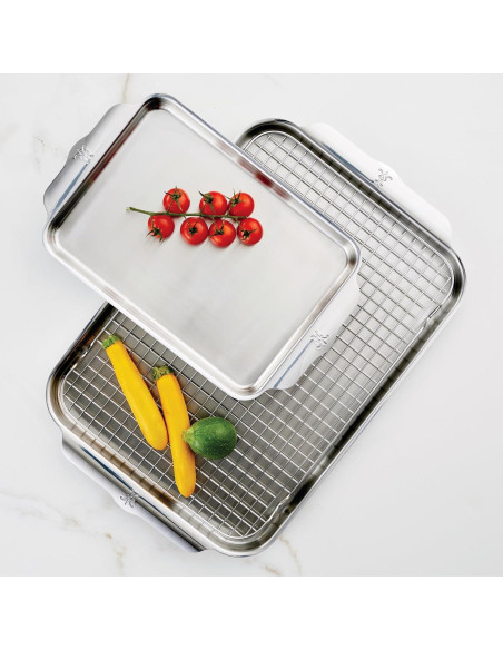 Juego de bandejas para hornear Hestan 3 piezas acero inoxidable