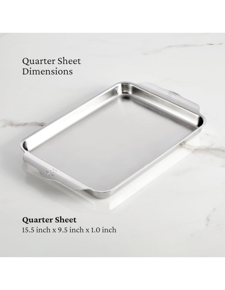 Juego de bandejas para hornear Hestan 3 piezas acero inoxidable