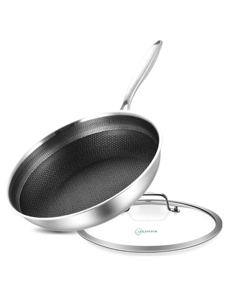 Sartén Híbrido Antiadherente 10" LolyKitch con Tapa de Vidrio Sartén Híbrido Antiadherente 10" LolyKitch con Tapa de Vidrio