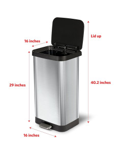 Cubeta de Basura Glad Acero Inoxidable 75.7L con Tapa y Pedal 2