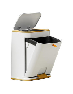 Cesto de Basura WanWanKa 12L Blanco con Tapa Antiodor