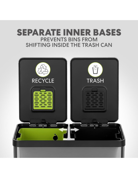 Cubo de Basura Doble Compartimento 60L Simpli-Magic Acero Inoxidable