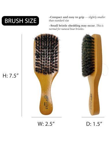 Cepillo Alisador Titan Club Wave - Cerdas de Jabalí Naturales