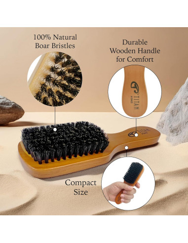 Cepillo Alisador Titan Club Wave - Cerdas de Jabalí Naturales