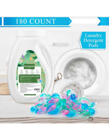 180 Cápsulas Detergente Ropa Heigble 3-en-1 Aroma Frutal
