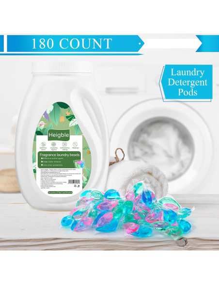 180 Cápsulas Detergente Ropa Heigble 3-en-1 Aroma Frutal