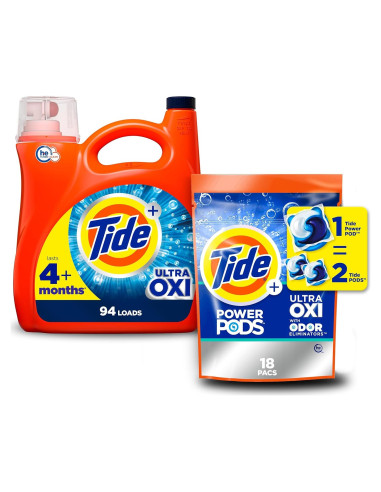 Detergente Líquido para Ropa Tide Ultra OXI 3.9L + 18 Tide PODS