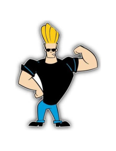 Calcomanía Johnny Bravo Caricatura Impermeable 15x15 cm