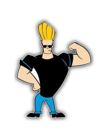 Calcomanía Johnny Bravo Caricatura Impermeable 15x15 cm