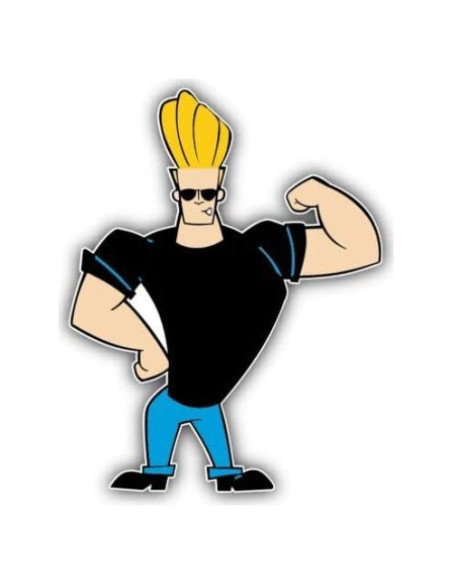 Calcomanía Johnny Bravo Caricatura Impermeable 15x15 cm