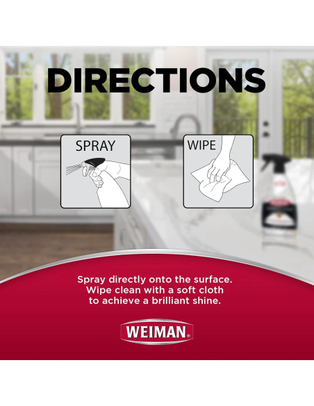Limpiador y Pulidor de Cuarzo Weiman 2x473ml con Toalla