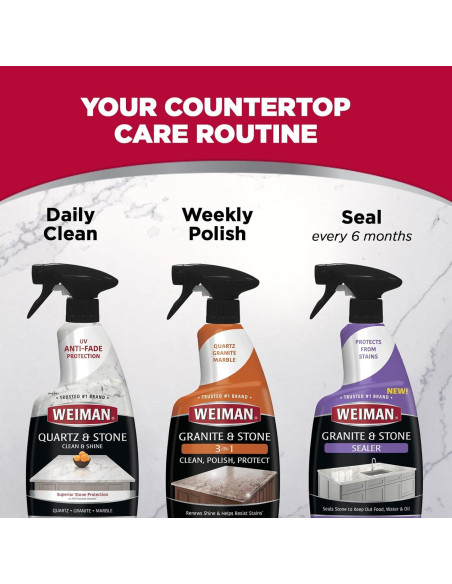 Limpiador y Pulidor de Cuarzo Weiman 2x473ml con Toalla