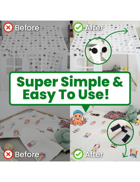 Cinta Adhesiva de Gancho y Bucle ECOHomes 1x4 cm - 16 Conjuntos