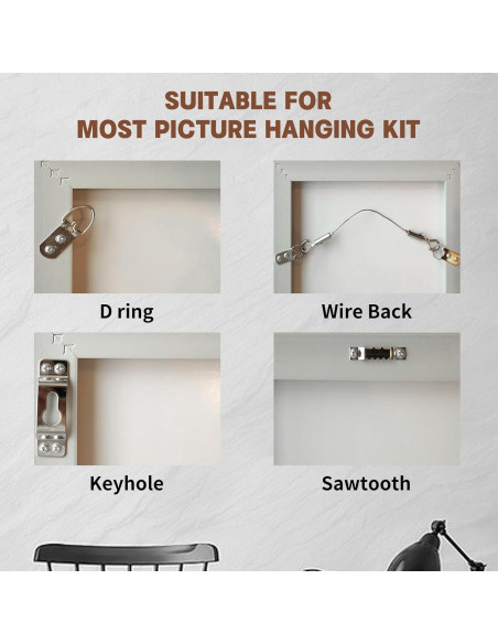 18 Ganchos Adhesivos para Cuadros Command - Sin Clavos, Blanco