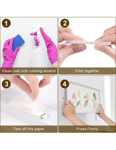 Tiras Adhesivas para Colgar Cuadros Huayoto 32 Pares 0.64 kg