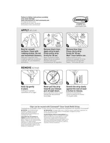 Ganchos de Primavera Command Cuarzo 8 Unidades Sin Daños