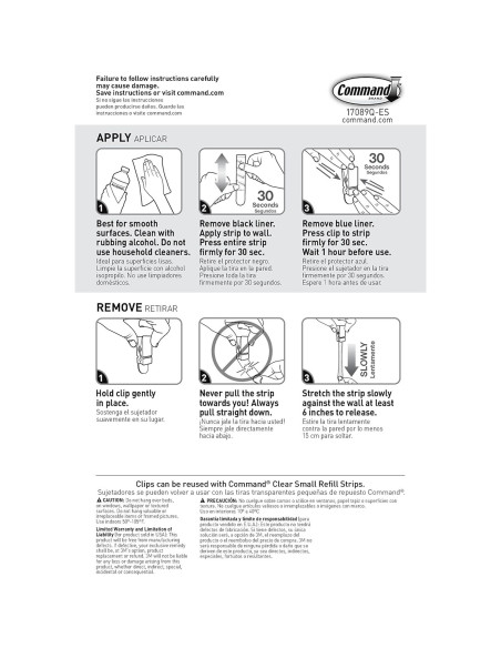 Ganchos de Primavera Command Cuarzo 8 Unidades Sin Daños