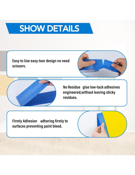 Cinta de Pintor VOISEN 16 Rollos 4.7 cm x 50.29 m Azul