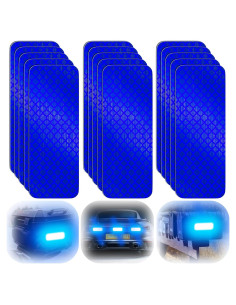 20 Calcomanías Reflectantes 3M DG3 Azul 8x3 cm para Seguridad