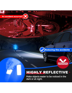 20 Calcomanías Reflectantes 3M DG3 Azul 8x3 cm para Seguridad 2