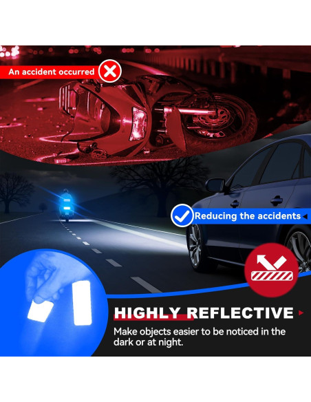 20 Calcomanías Reflectantes 3M DG3 Azul 8x3 cm para Seguridad