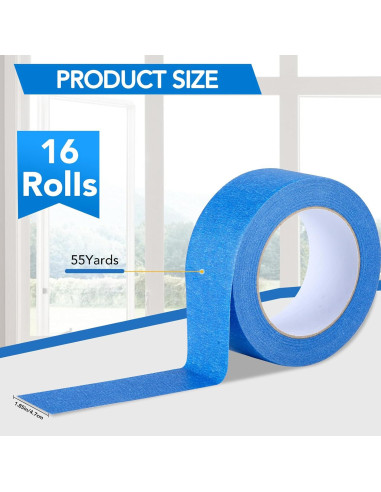 Cinta de Pintor VOISEN 16 Rollos 4.7 cm x 50.29 m Azul