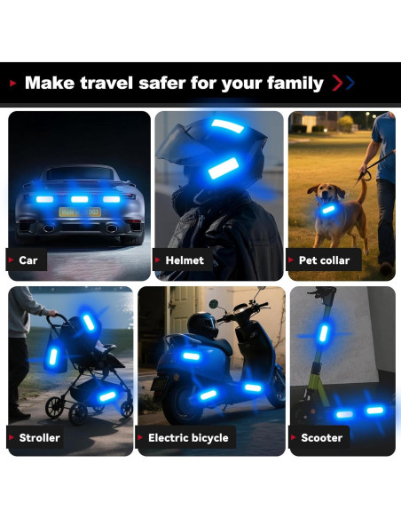 20 Calcomanías Reflectantes 3M DG3 Azul 8x3 cm para Seguridad