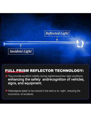 20 Calcomanías Reflectantes 3M DG3 Azul 8x3 cm para Seguridad