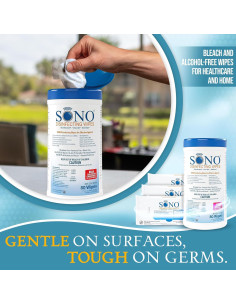 Toallitas Desinfectantes SONO - 80 Unidades, Grado Médico, Sin Alcohol 2