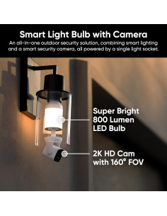 Cámara de Seguridad Bulb Cam Wyze 2K HD con Alarma y Luz LED 2