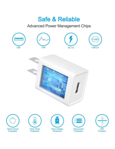 Paquete de 2 Cargadores USB 5V 2A para Cámaras de Seguridad