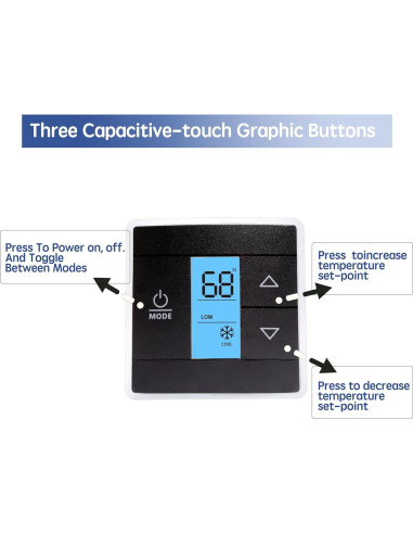 Termostato de Pared Exuberante para RV - Control Frío/Calor