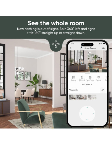 Paquete Cámara de Seguridad Wyze Cam Pan v3 + Adaptador + 128GB