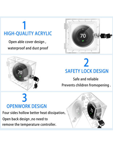 Caja de bloqueo para termostato Young Dance con llave 12x11.5 cm