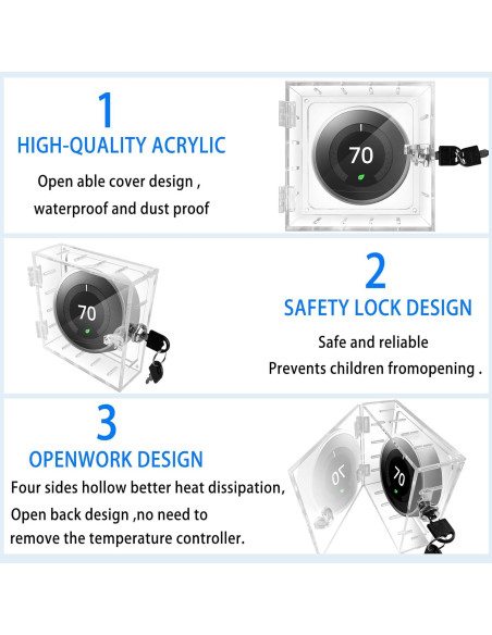 Caja de bloqueo para termostato Young Dance con llave 12x11.5 cm