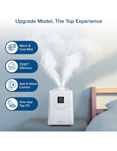 Humidificador Inteligente LEVOIT LV600S 6L Vapor Frío y Caliente